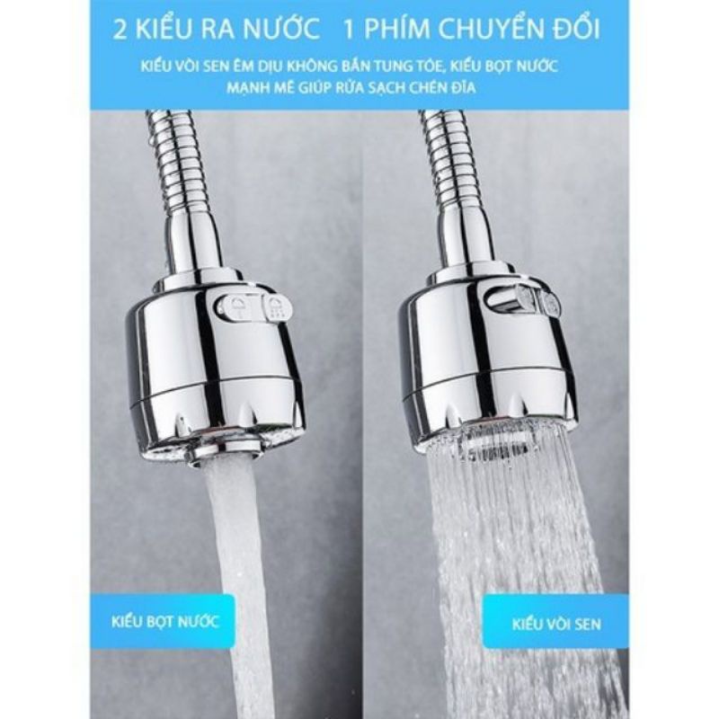 Vòi nước tăng áp bồn rửa chén xoay 360 độ.