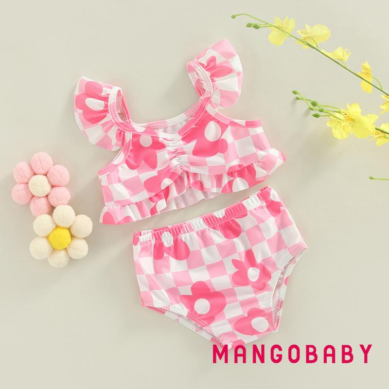 Bộ Đồ Bơi Hai Mảnh Họa Tiết Hoa Thời Trang Mùa Hè Dễ Thương Cho Bé Gái