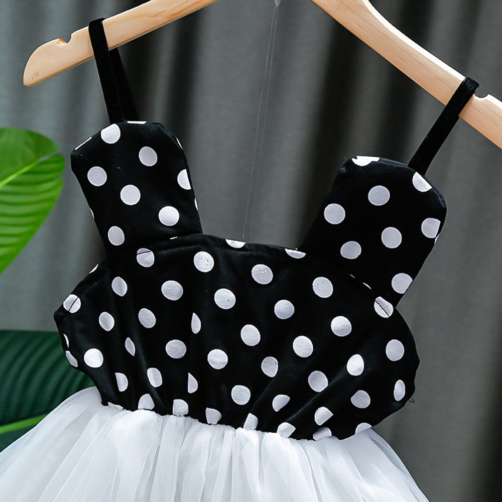 Đầm Xòe Phối Ren Màu Đỏ In Hình Chuột Mickey Thời Trang Cho Bé Gái