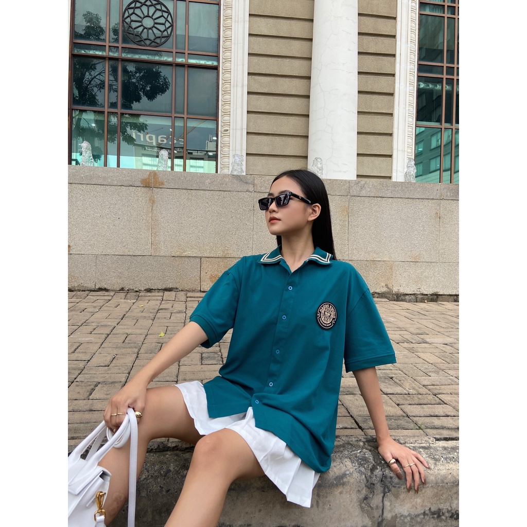 Áo Sơmi Tay Ngắn Unisex LOGO PACK GREEN Thun Cá Sấu - HADES Brand Chính Hãng | BigBuy360 - bigbuy360.vn