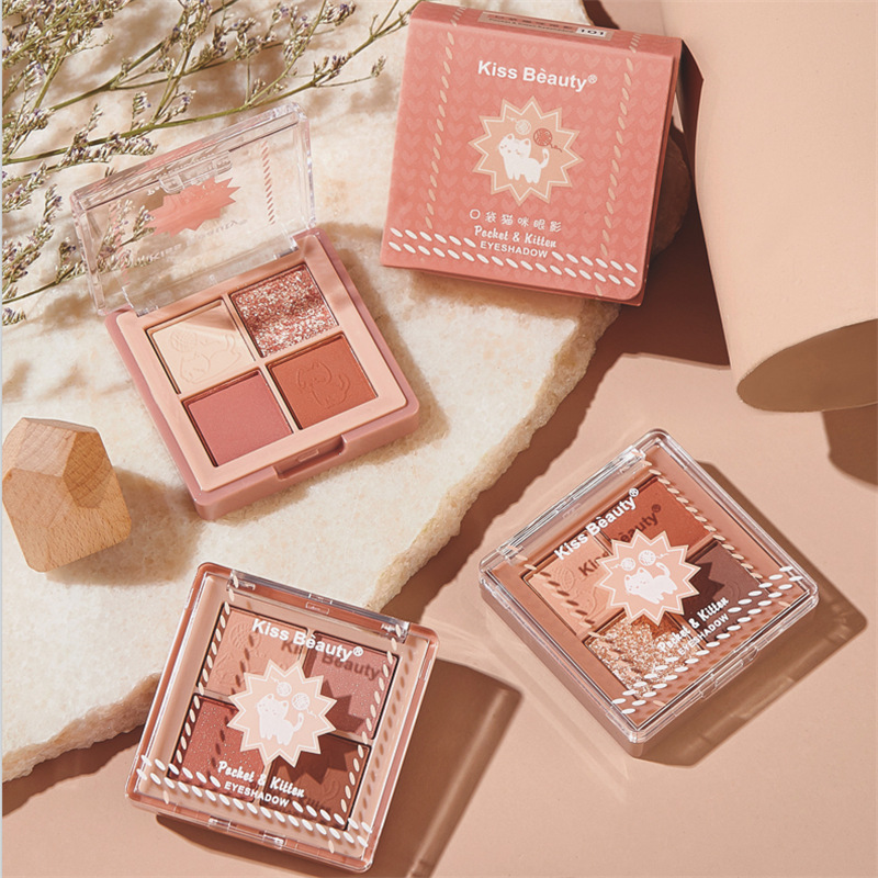 Bảng Phấn Mắt Kiss Beauty Nhiều Màu Lì/ Nhũ Kháng Nước Dễ Dùng
