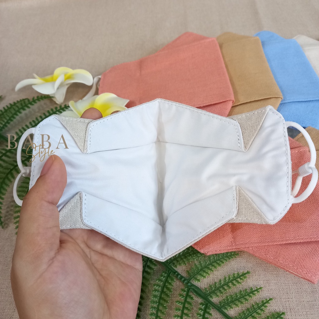 ComBo 3 Khẩu Trang  3D 3 Lớp Vải Sợi Linen 3 Lớp  Set 3 Khẩu Trang Thời Trang Nhiều Màu Dùng Nhiều Lần Tặng Kèm Quà Tặng