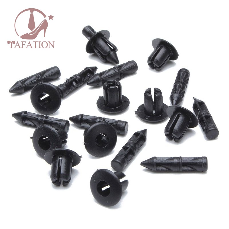 50x Plastic Rivet Bike Fairing Trim Panel Fastener Clips 6mm for Honda Yamaha Black