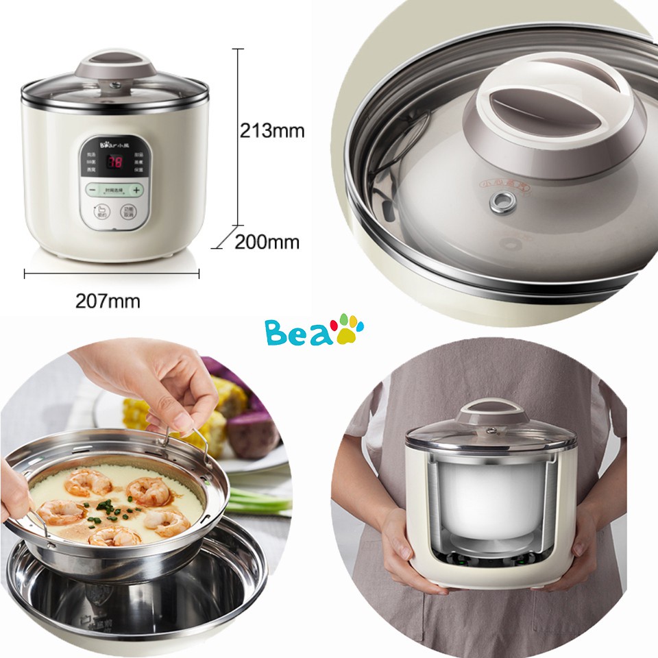 [Mã ELHADEV giảm 4% đơn 300K] Nồi chưng cách thủy , ninh hầm Bear B12e2