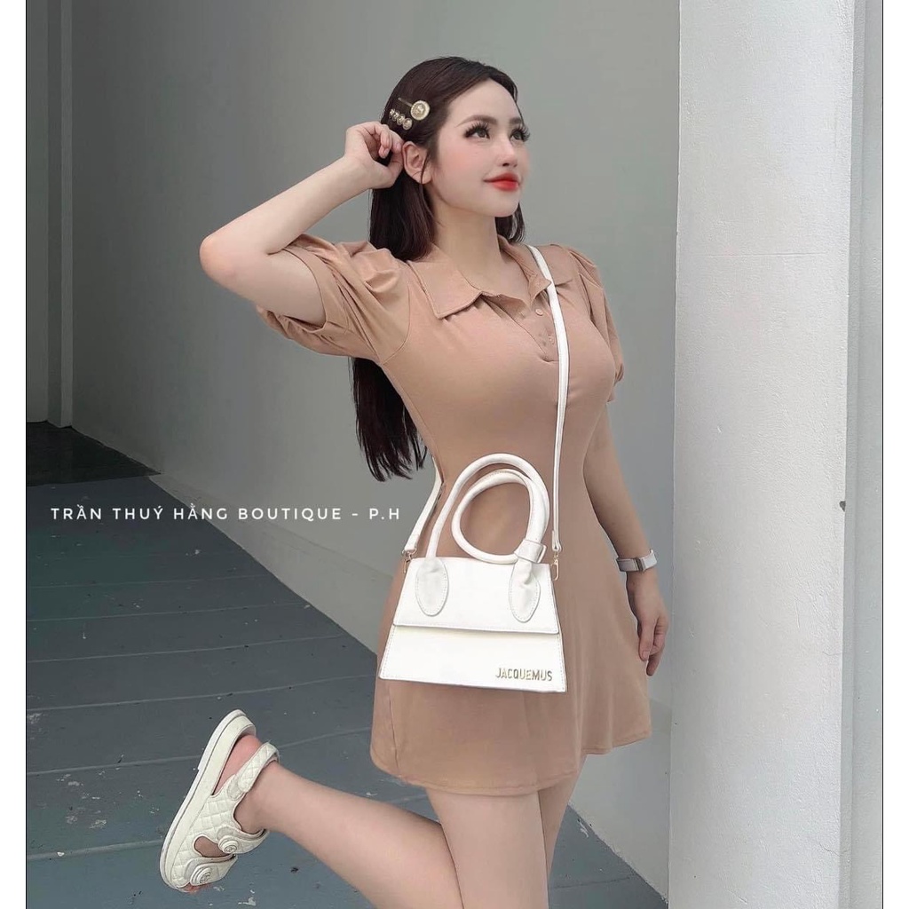 Đầm Body Cổ Bẻ Dáng Chữ A Thun Borip