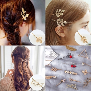  Kẹp Tóc Mạ Vàng Nhiều Kiểu Dáng Phong Cách Hàn Quốc Xinh Xắn