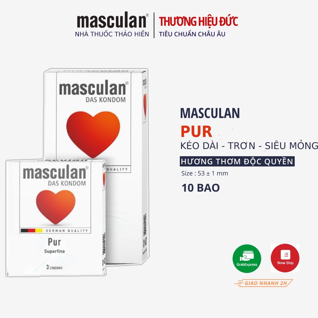 Bao cao su Masculan trắng, siêu mỏng - Masculan Pure Superfine