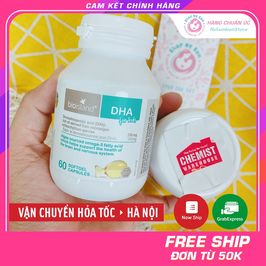 [Có Tem Chemist] Dha Bioisland cho Bé từ 6 tháng trở lên 60 viên - Xuất xứ Úc