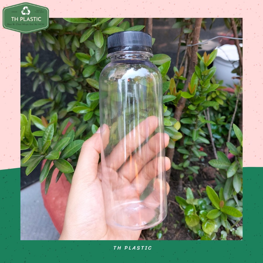 Chai nhựa PET miệng rộng 330ml phi 33 chai nhựa tròn rỗng đựng trà sữa chè nước ép hoa quả TH Plastic