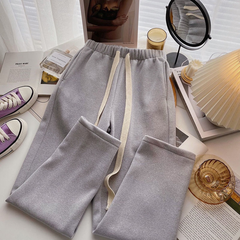 Quần Dài Lưng Cao Kiểu Dây Rút Phong Cách Thời Trang Hàn Quốc Mới