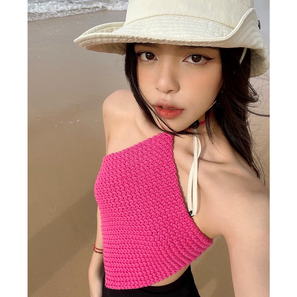 Áo Yếm Hở Lưng Splassshy Sexy Đan Móc Open Back Crochet Top