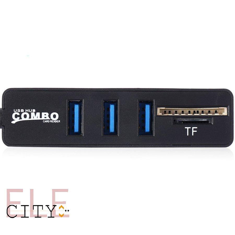 Ele⚡⚡Bộ Hub USB 2.0 Combo Đa Năng Tích Hợp 3 Cổng USB Và 2 Cổng Thẻ Nhớ SD, TF