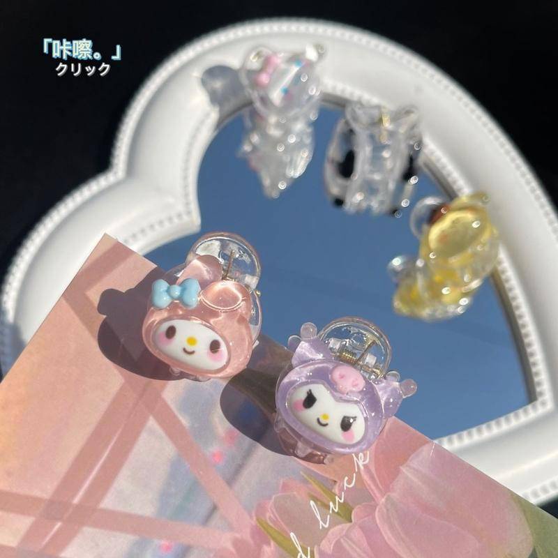 SANRIO Kẹp Tóc Đuôi Ngựa Cỡ Nhỏ Họa Tiết Hoạt Hình Kuromi Kuromi Kiểu Nhật Bản Dễ Thương