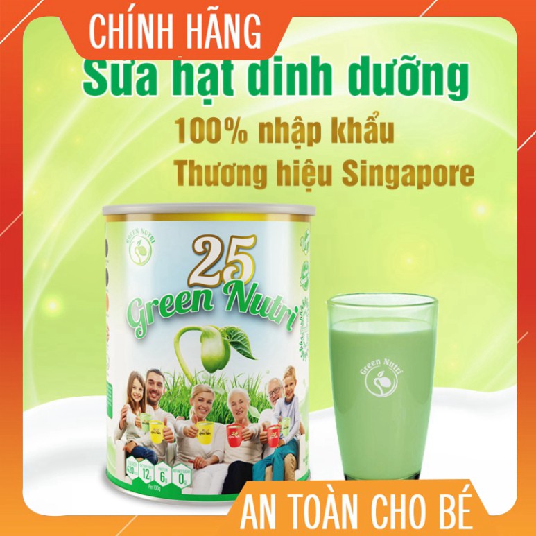 [Chính Hãng] Sữa hạt ngũ cốc 25 Green Nutri dạng lon 750gr