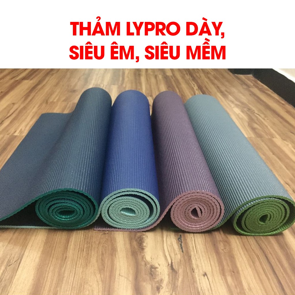 ❤️ TẶNG TÚI ĐỰNG CAO CẤP ❤️️ Thảm Tập Yoga LYPRO PVC Loại 1 Dày 6mm Mặt Thảm 2 Màu Hàng VNXK Siêu Dày, Siêu Êm, Siêu Đẹp