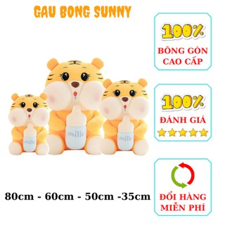 Gấu bông hổ ôm bình sữa, gấu bông cute hổ bú bình hàng quảng châu cao cấp mềm mịn, đủ kích thước