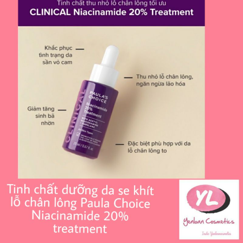Tinh Chất Dưỡng Da Se Khít Lỗ Chân Lông Paula's Choice Niacinamide 10% / 20% Treatment 20ml