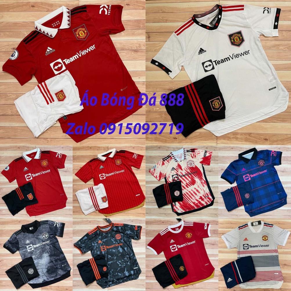 Áo Bóng Đá CLB Manchester United, Áo Đá Banh Mu Mới Nhất 2022 - Chuẩn Mẫu Thi Đấu - Vải Polyester Thái Gai Lưới ☯️