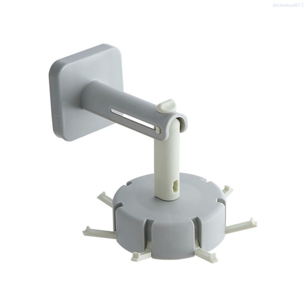 Giá Treo Muỗng Bằng Nhựa Màu Xám Có Thể Xoay 360 Độ Tiện Dụng Cho Nhà Bếp / Phòng Tắm / Nhà Bếp / Nhà Tắm