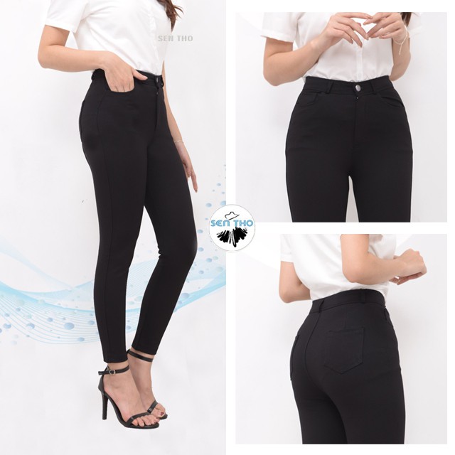 Quần Tregging Nữ Cạp Cao, Màu Đen Chất Vải Umi Hàn Dày Dặn, Siêu Co Giãn,Mặc Tôn Dáng, Chất Đẹp | BigBuy360 - bigbuy360.vn