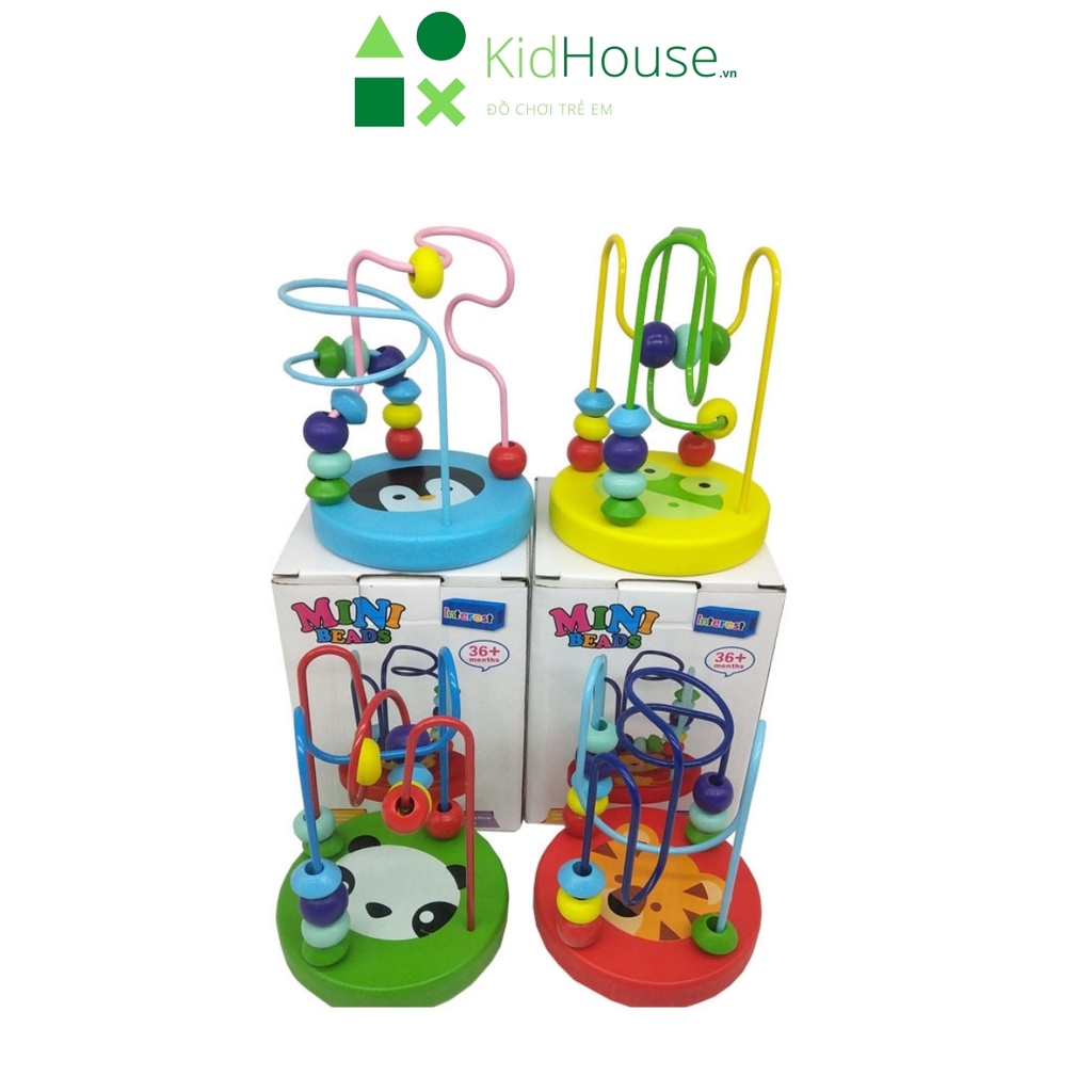 Đồ chơi gỗ montessori, bộ luồn hạt rèn luyện kỹ năng khéo léo, phát triển tư duy cho bé KidHouse.vn