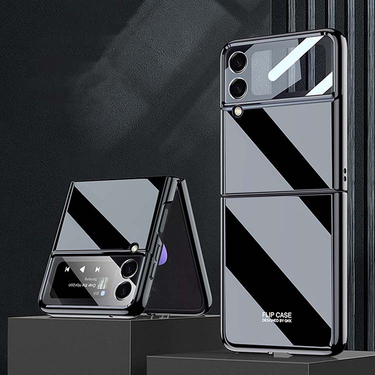 Ốp điện thoại kính cường lực cứng siêu mỏng cho Samsung Galaxy Z Flip 3