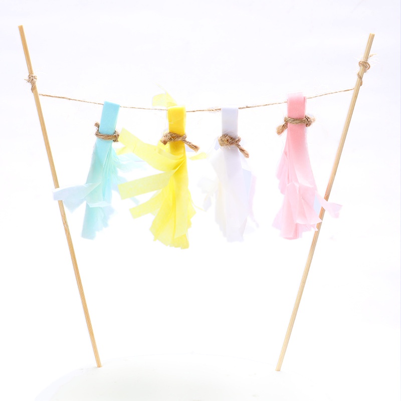 Set Que Trang Trí Bánh Sinh Nhật Hình Cầu Vồng Mặt Cười Dễ Thương