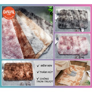 Thảm lông -Thảm lau chân loang mềm mại siêu thấm hút chống trượt Hàng Đẹp Cao Cấp Nhập Khẩu Giá Rẻ Nhất