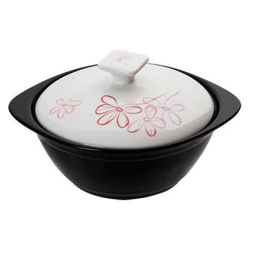 Nồi Đất Donghwa Cao Cấp Nắp Sứ Hoa Văn 550ml - 1.5L