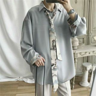 Sơ mi nam cà vạt hoạ tiết
