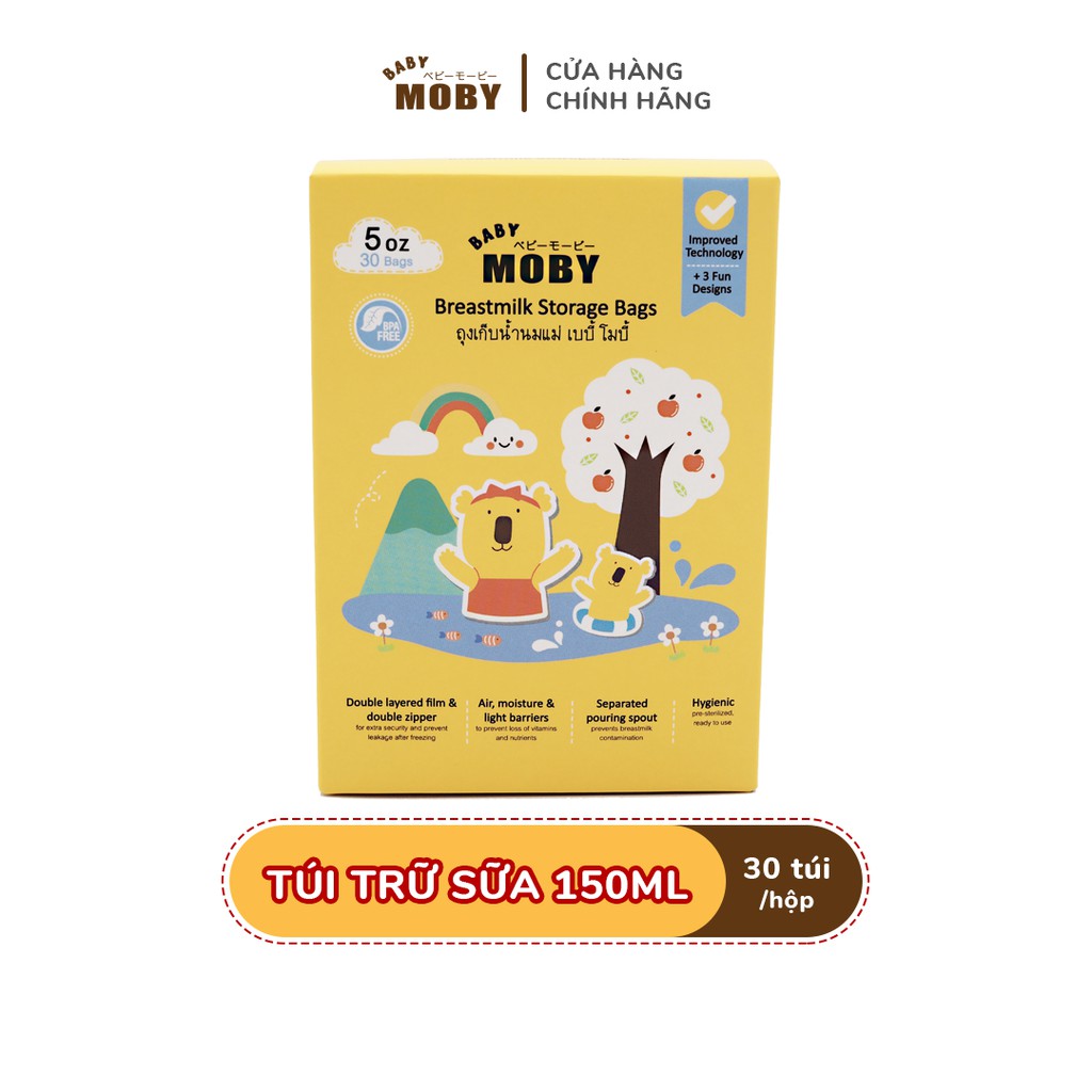 Túi trữ sữa Moby Baby Thái Lan 150ml (1 hộp/30 túi)