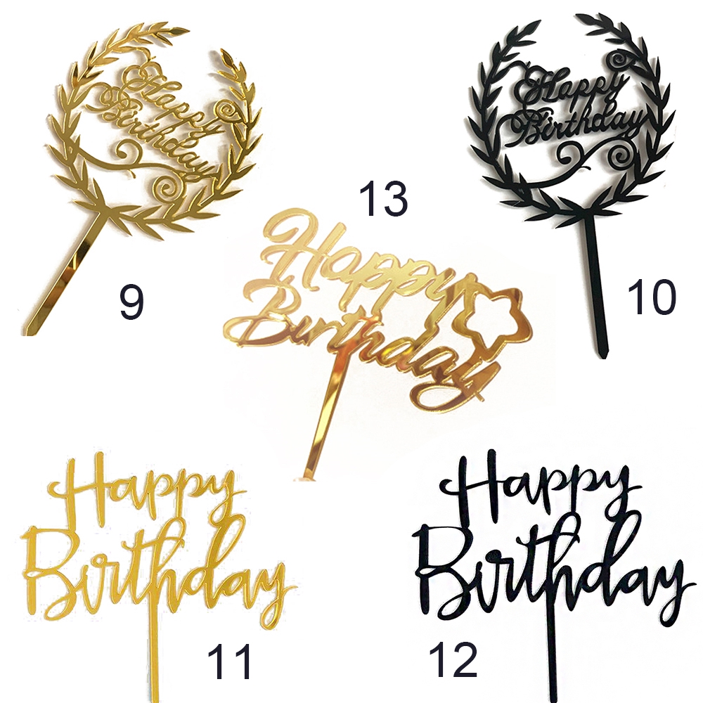 CONOPERY Que Cắm Trang Trí Bánh Kem Thiết Kế Chữ Happy Birthday Đẹp Mắt