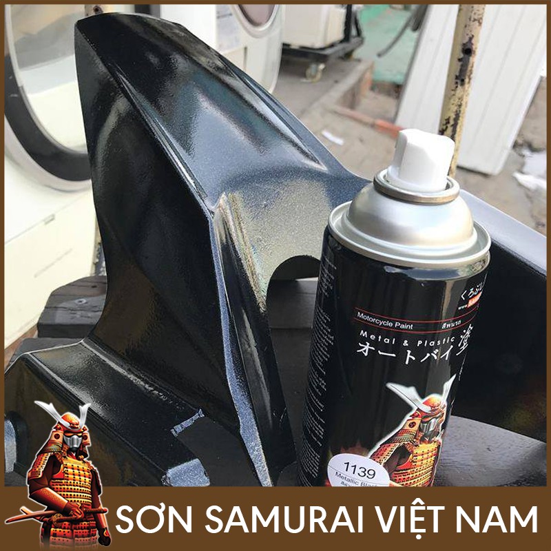 Màu Đen Ánh Kim Sơn Samurai - Combo Màu Đen 1139 Sơn Xịt Samurai