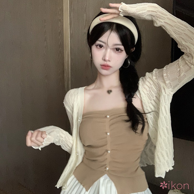 Áo Khoác Cardigan Dáng Dài Màu Sắc Ngọt Ngào Phong Cách Hàn Quốc Cho Nữ