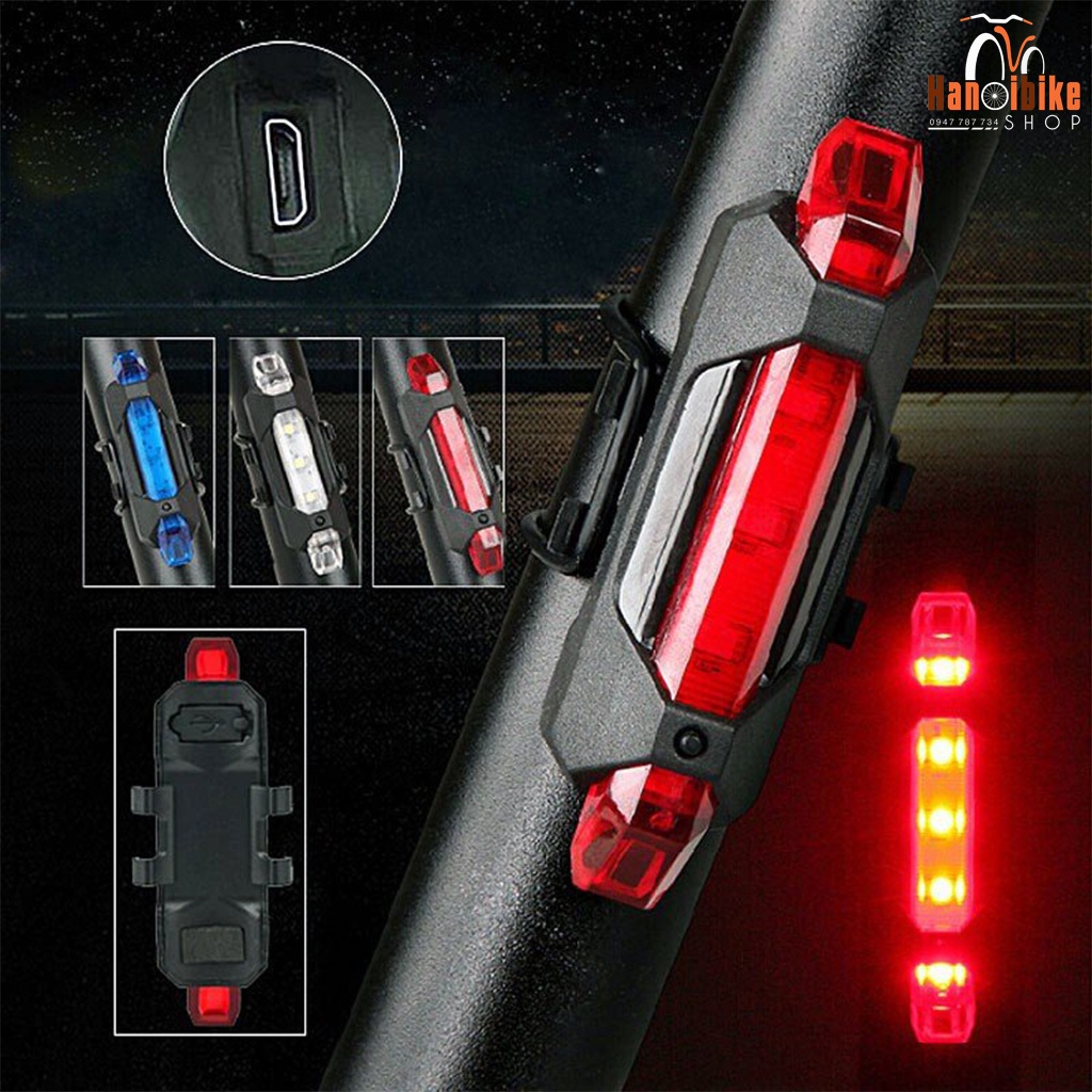 Đèn hậu xe đạp AQY 093 Rapidx sạc USB