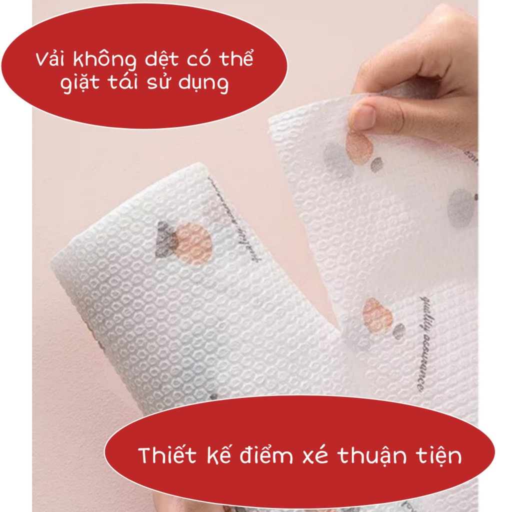 Cuộn khăn/giấy lau bếp đa năng vải không dệt tái sử dụng