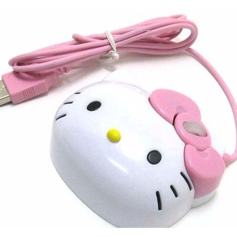 Chuột Quang Có Dây Hình Mèo Hello Kitty Dành Cho Pc Laptop