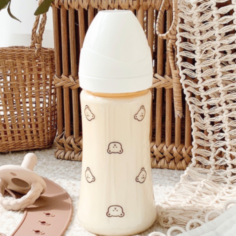 Bình sữa Grosmimi bản gấu Hàn Quốc PPSU 200ml 300ml cho bé - Made in Korea &lt;tách set&gt;
