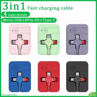 Dây cáp sạc nhanh 3a 3 trong 1 cho micro usb / i / type c