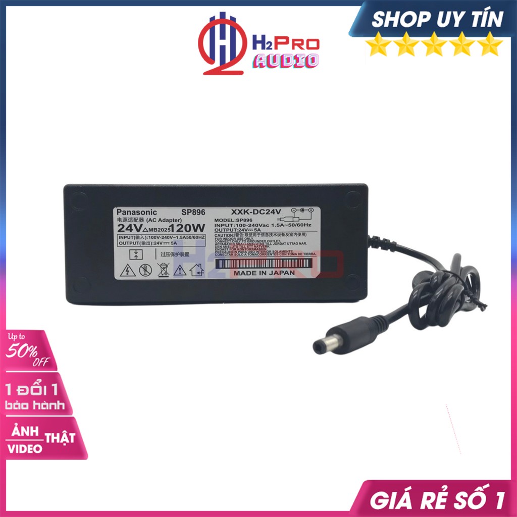 Nguồn 24V 5A, Adapter 24V 5A 120W Jack DC 5.5X2.1mm Panasonic Cao Cấp, Dòng Ổn Định Bảo Vệ Thiết Bị-H2Pro Audio