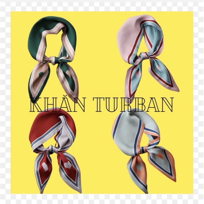Khăn choàng cổ mini hoạ tiết trái tim Khăn dài đa năng