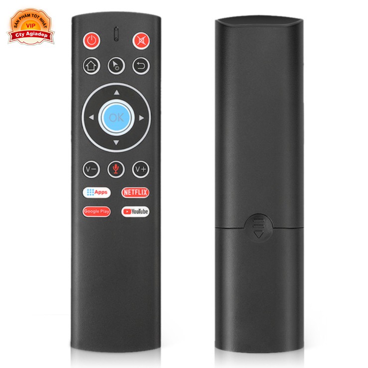 Điều khiển hỗ trợ giọng nói voice xịn cho Smart Tivi TVbox Giormani AT1