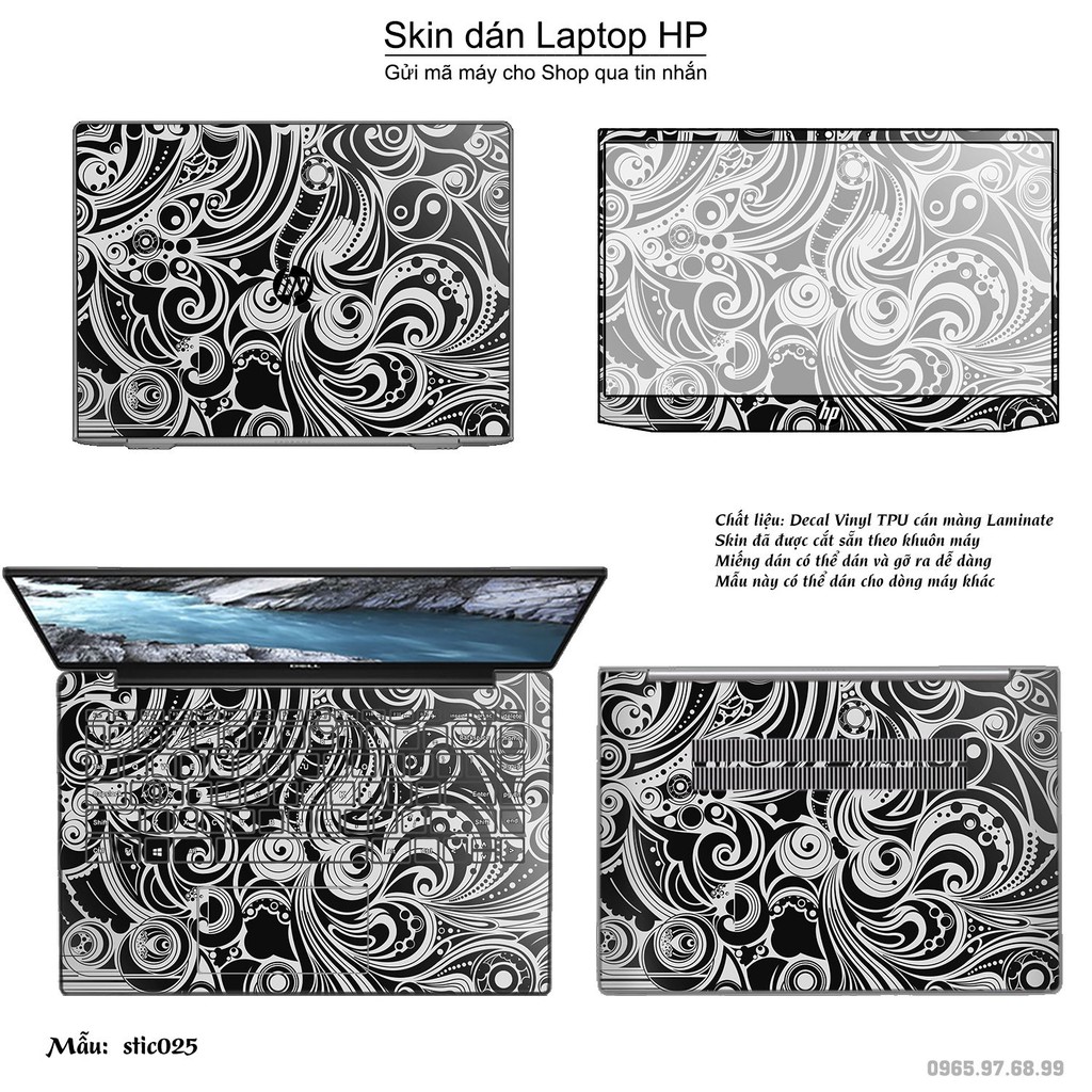 Skin dán Laptop HP in hình Hoa văn sticker nhiều mẫu 5 (inbox mã máy cho Shop)