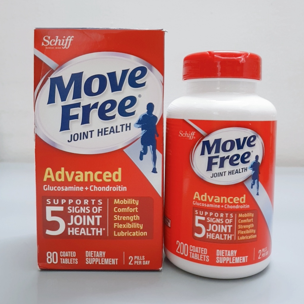 Viên Uống Bổ Khớp Move Free Joint Health Advanced chai 200 viên và 80 viên của Mỹ