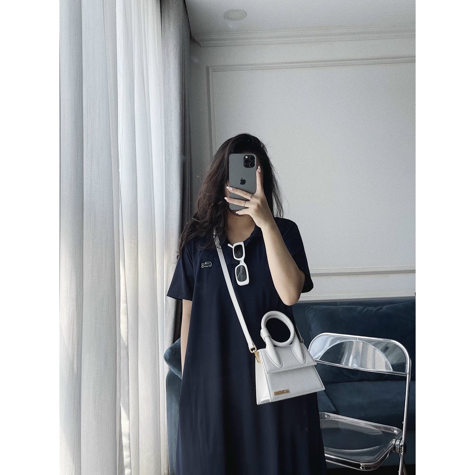 Váy polo nữ suông lacos dáng dài đầm polo dài xanh cá sấu | BigBuy360 - bigbuy360.vn