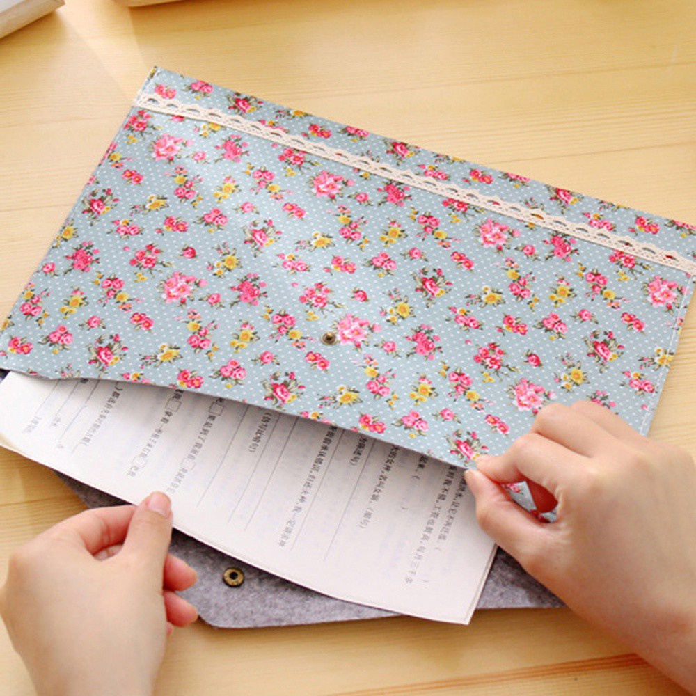 Túi Đựng Tài Liệu Giấy Tờ Họa Tiết Hoa Nhiều Màu Chất Lượng Cao