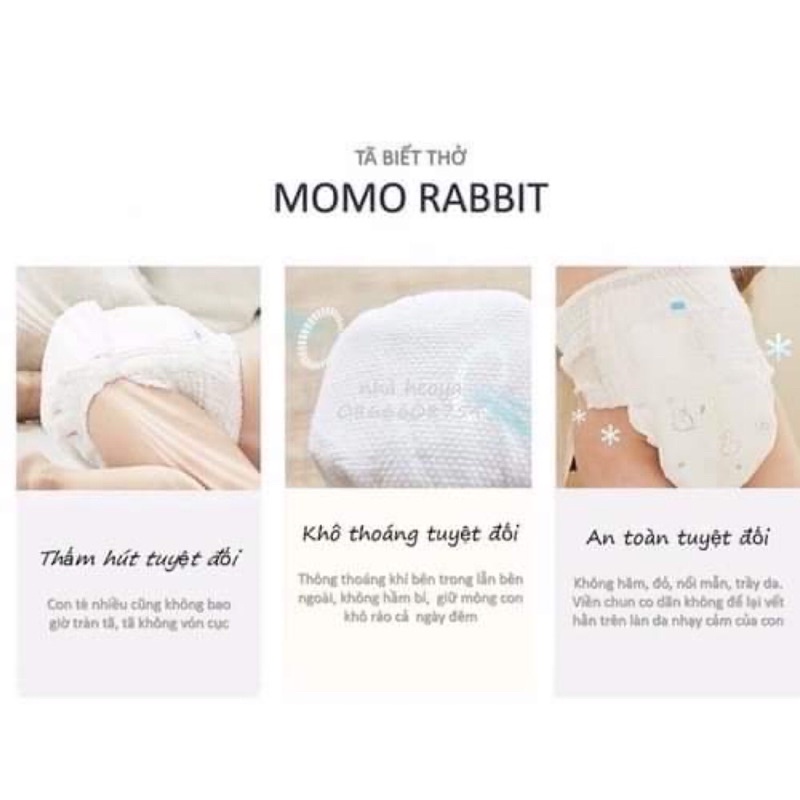 Bỉm Momo rabbit nội địa HÀN QUÔC dán/quần đủ size S36/M32/L30/xl28/L28/xl22/xxl18