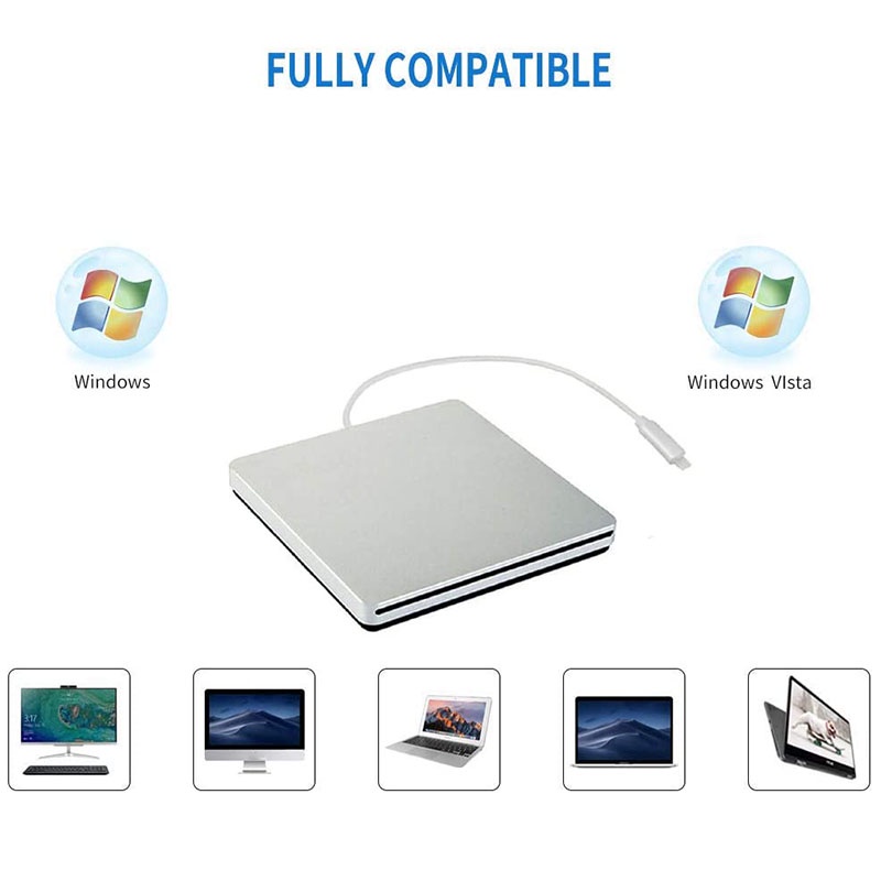 Ổ Đĩa DVD Ngoài Type-C Cho Mac/DVD +/ RW