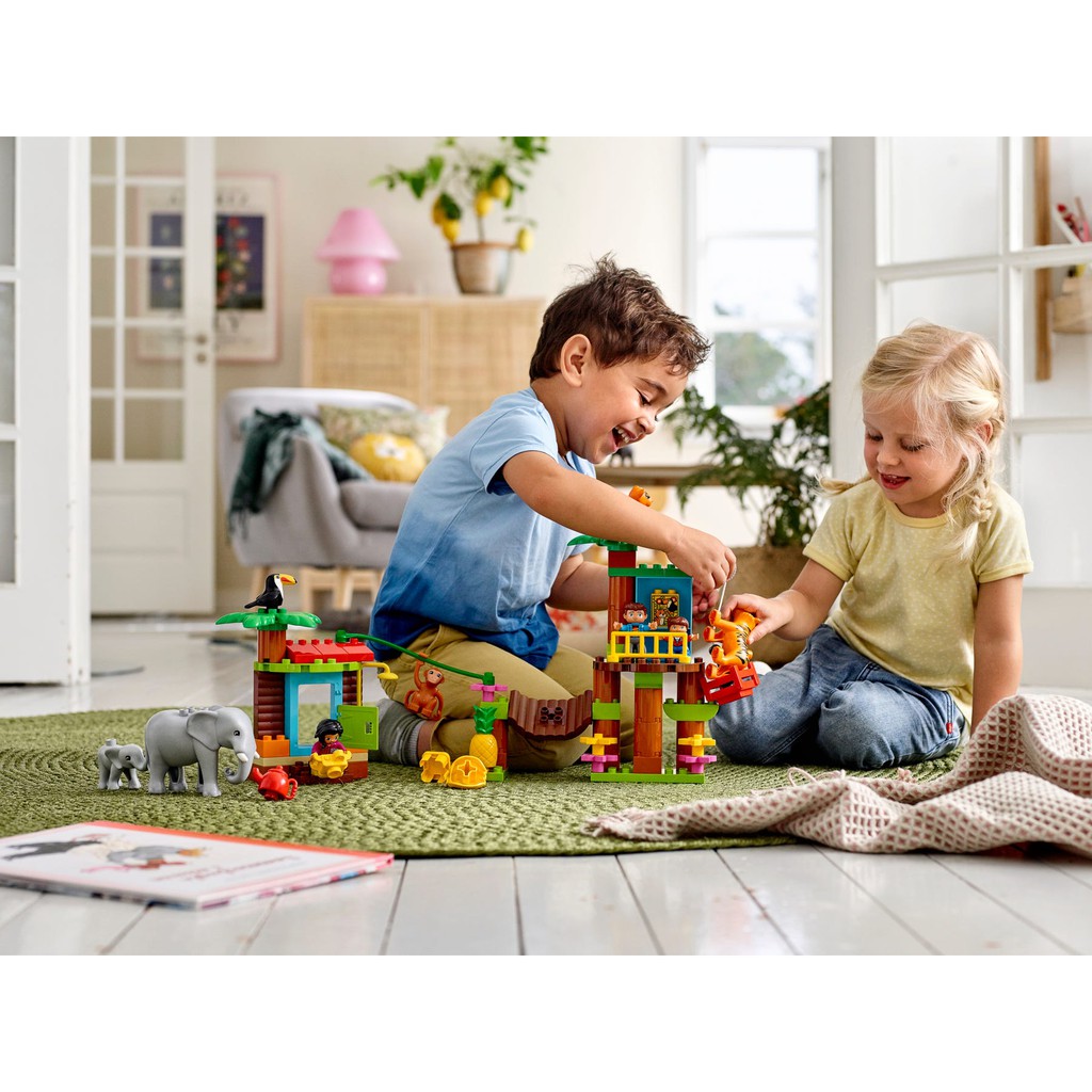 LEGO DUPLO 10906 Động Vật Rừng Nhiệt Đới  cho Bé Mầm Non 2+ Tuổi
