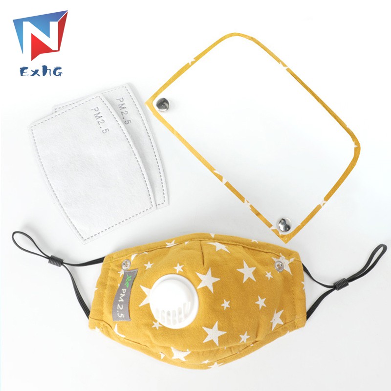 Set Khẩu Trang Che Mặt Thoáng Khí Có 2 Bộ Lọc Van Thở Chất Lượng Cao Cho Bé